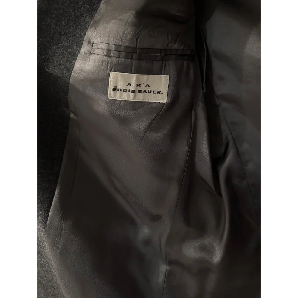 AKA Eddie Bauer Mens 42 Blazer Charcoal Grey 100% Camel Hair Sport Coat USA Made